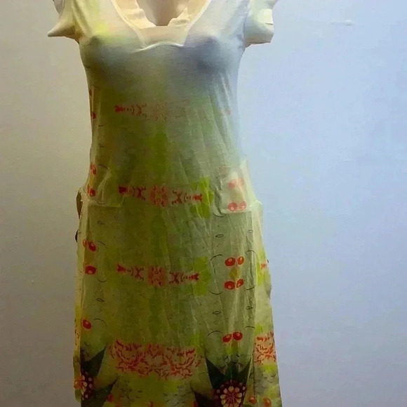 Alchemic Size Small Midi Sublimation Printed Dress With Side Slits. - Picture 2 of 5